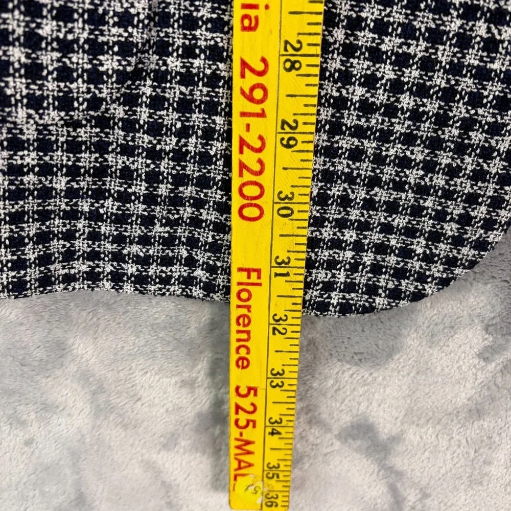 Stafford Houndstooth Sport Coat Blazer Men's 46R Blue White Classic Fit NWT